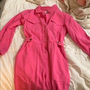hot pink jumpsuit